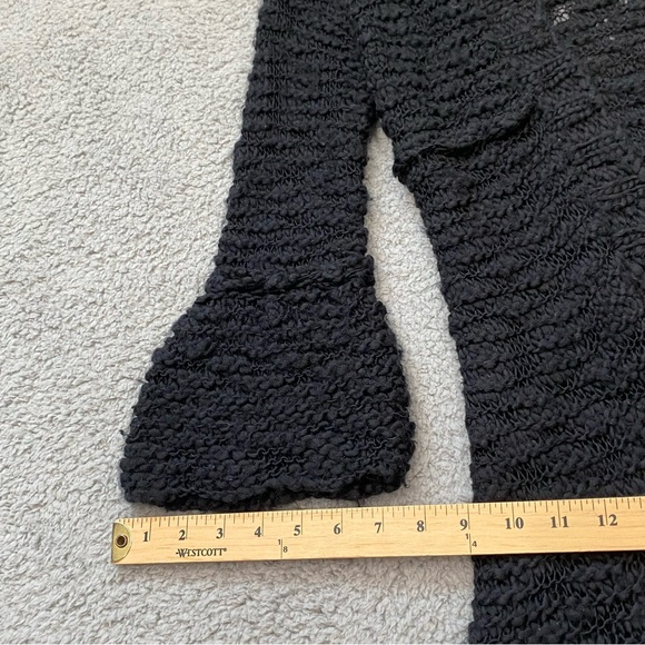 Free People Cardigan Sweater Womens XS Black Crochet Knit Wool Blend Bell Cuffs - Picture 8 of 13
